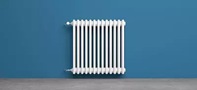 classic radiator in front of background - 3D Illustration