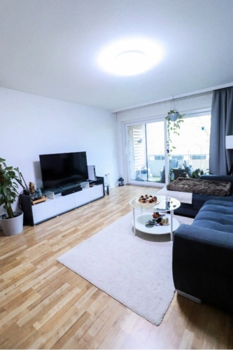 Wohnzimmer mit Sicht auf Balkon 2te Ansicht