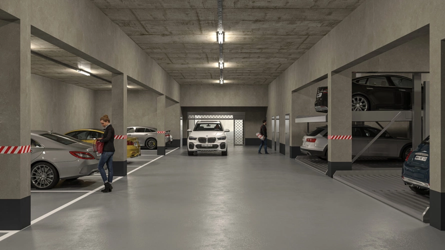 Ansicht Tiefgarage