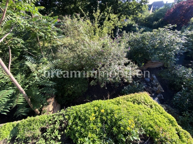 Von der Dachterrasse in den Garten