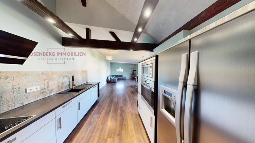 Küche - Blick Richtung Wohnzimmer